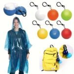 6 ponchos compactos de lluvia con llavero