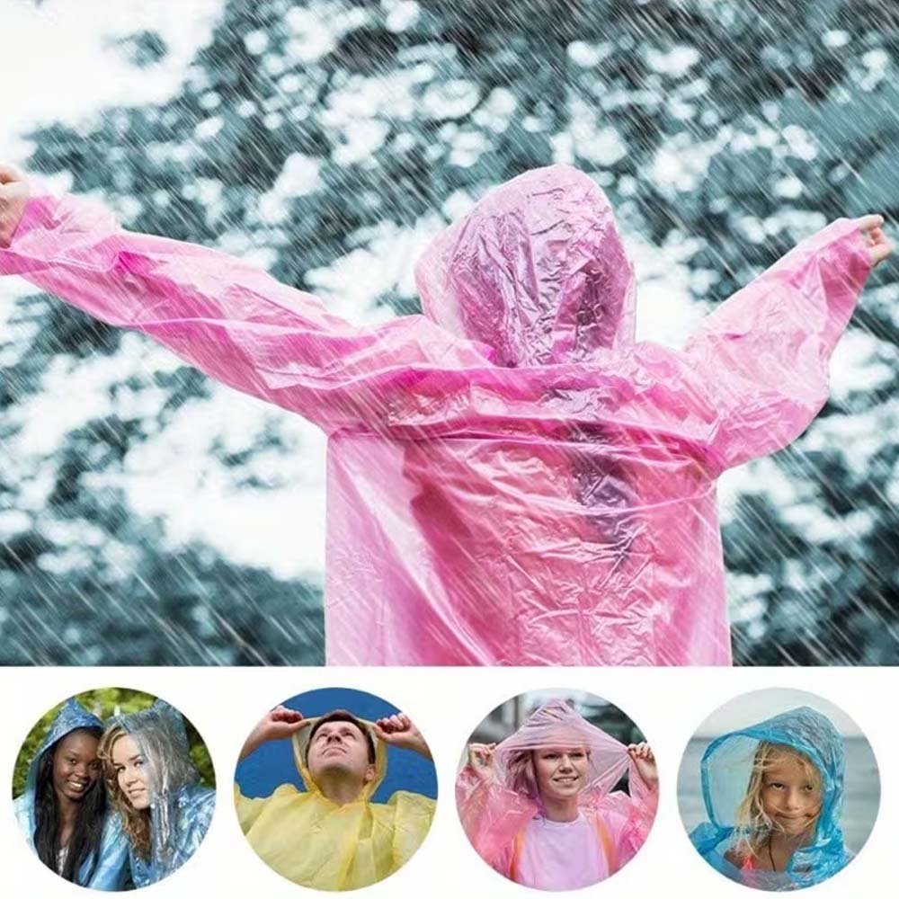 6 ponchos compactos de lluvia con llavero-7